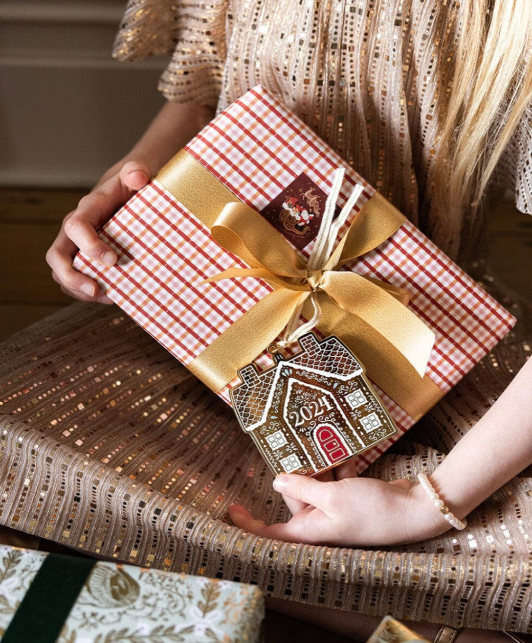 Fine Enamel Christmas Ornament - Gingerbread House