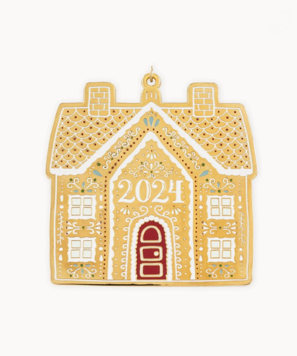 Fine Enamel Christmas Ornament - Gingerbread House