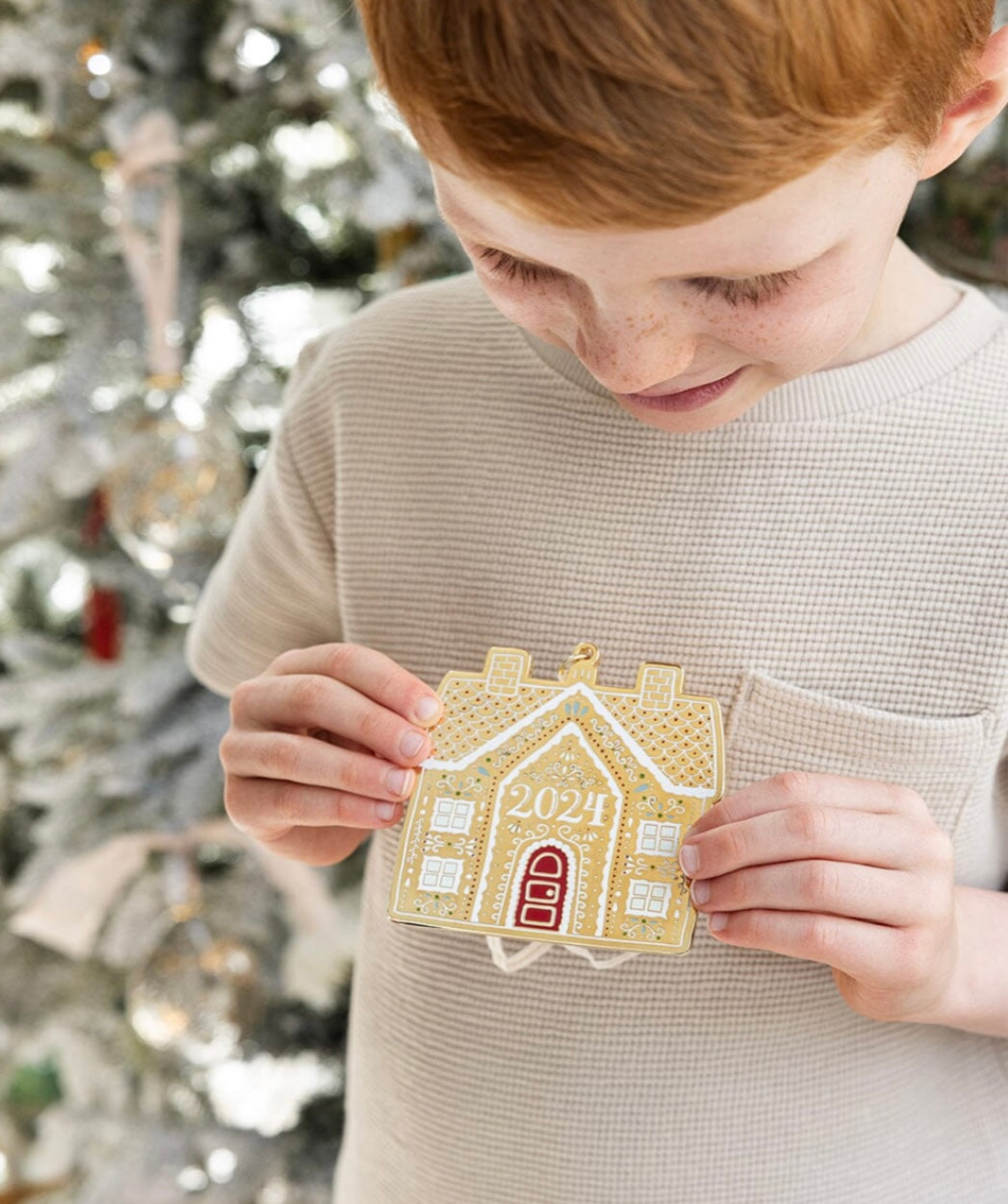 Fine Enamel Christmas Ornament - Gingerbread House