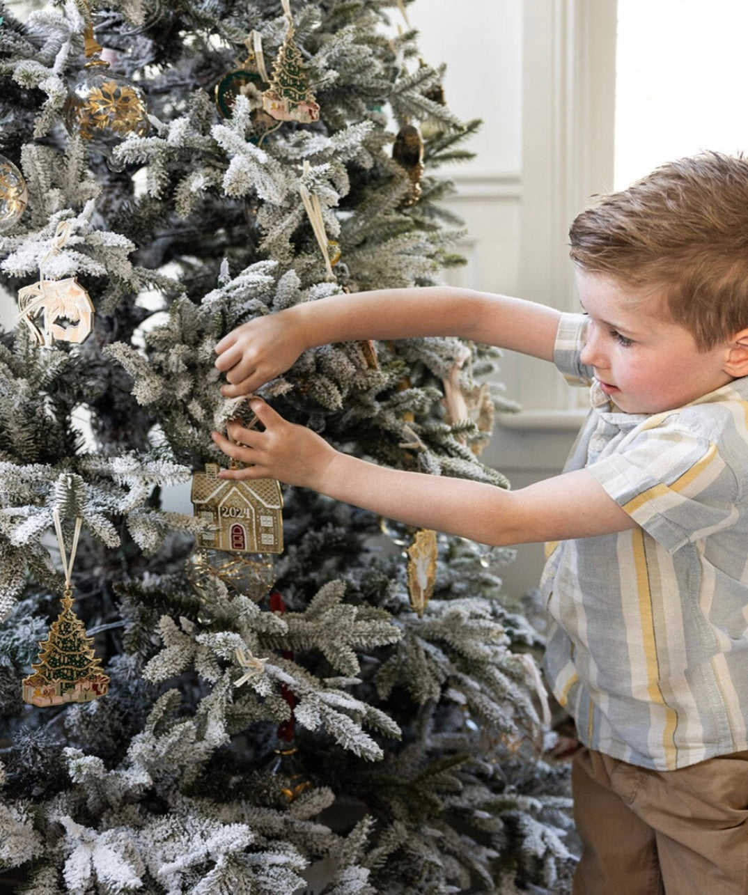 Fine Enamel Christmas Ornament - Gingerbread House