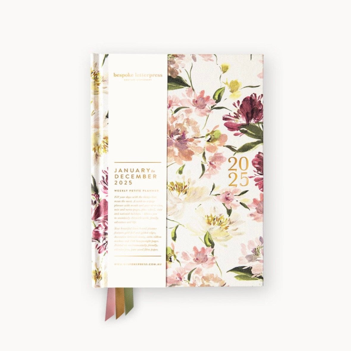 2025 Petite Linen Bound Planner - Peony