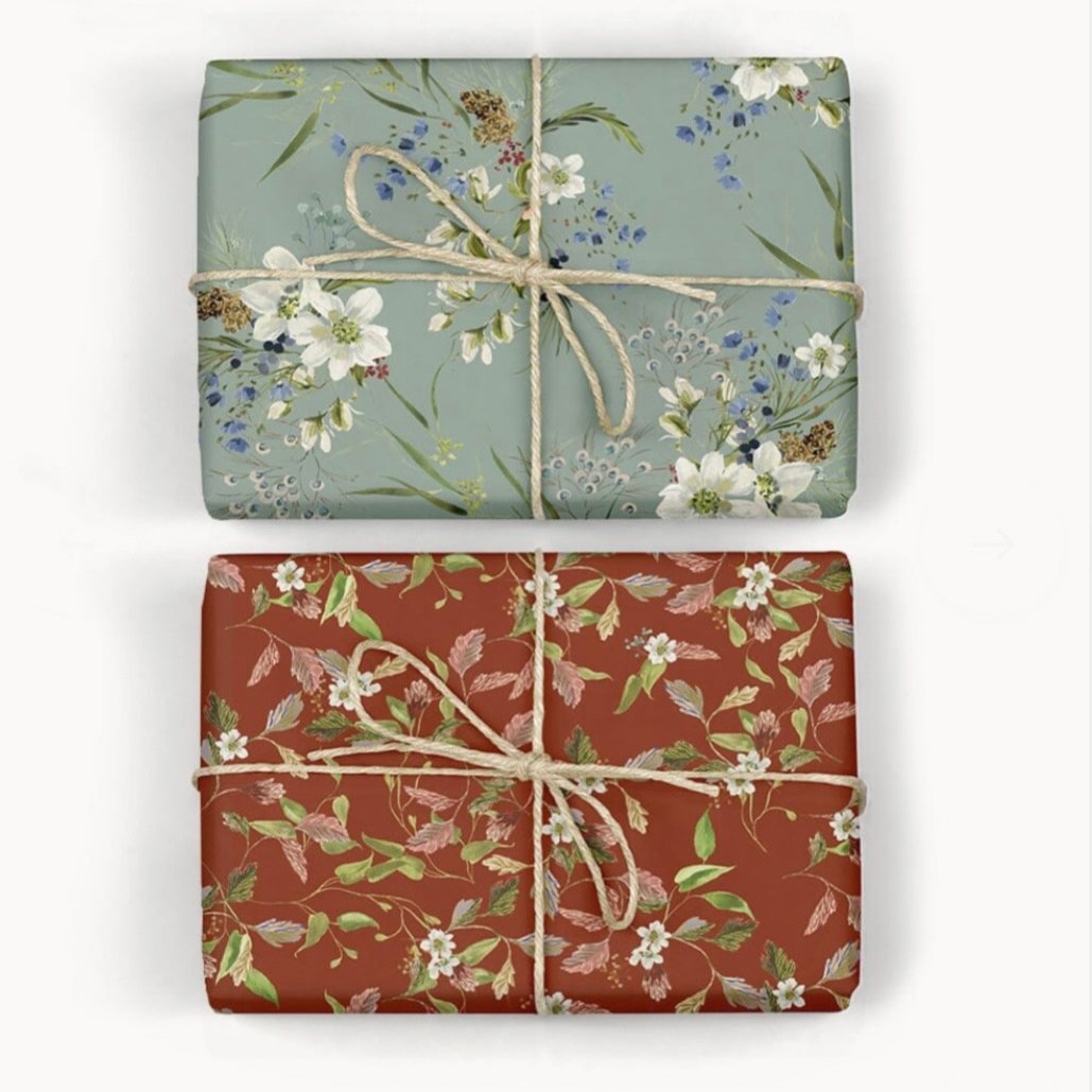 English Garden / Christmas Blooms 2 pcs. Gift Wrap