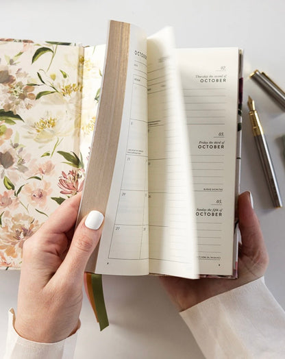 2025 Petite Linen Bound Planner - Peony