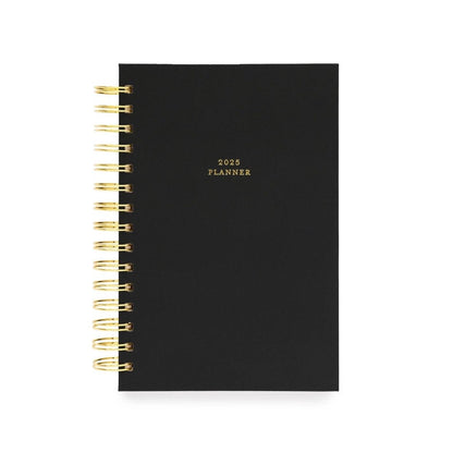 2025 Black Small Spiral Planner