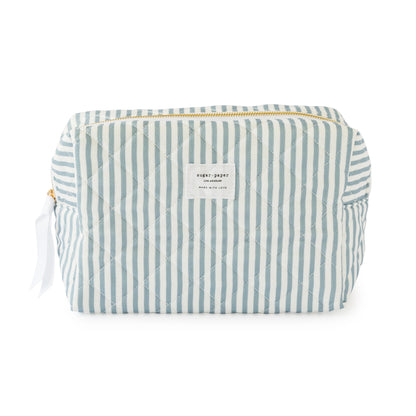 Blue Stripe Large Cosmetic Pouch