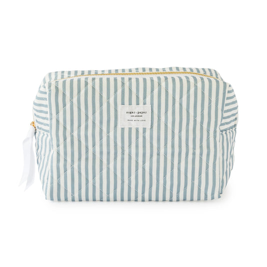 Blue Stripe Large Cosmetic Pouch