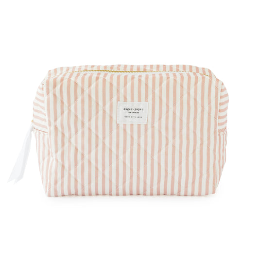 Rose Stripe Large Cosmetic Pouch