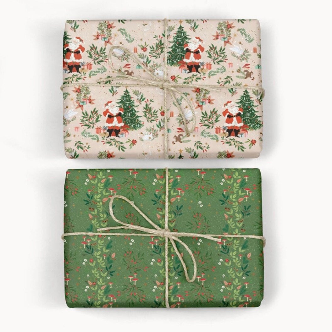 Jolly Santa / Holly & Twinkle 2pcs Gift Wrap