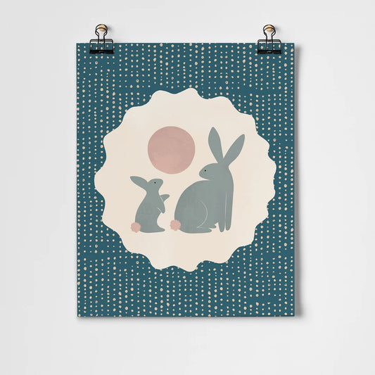 Rabbit with Baby Fine Art Print