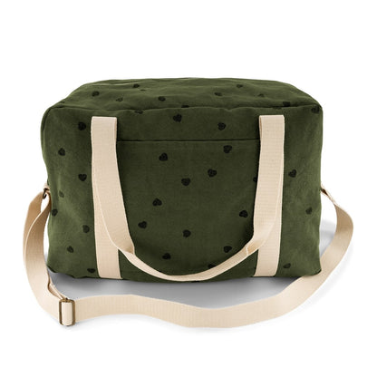 Raphael Bowling Bag Heart Print Kaki