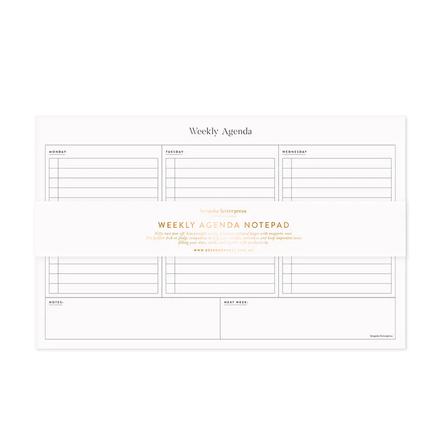 Weekly Agenda Fridge Notepad