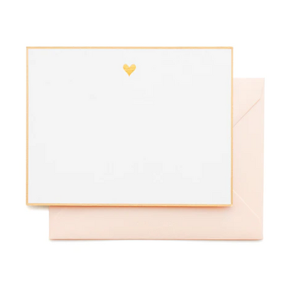 Gold Heart Note Set x 6 pcs