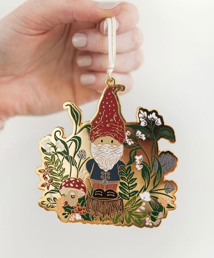 Fine Enamel Christmas Ornament - Gnome