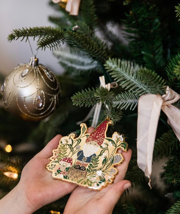 Fine Enamel Christmas Ornament - Gnome